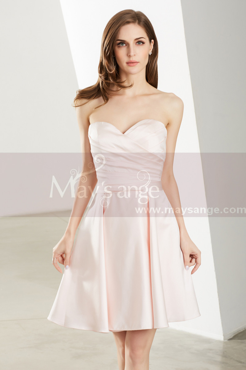 Robe Courte Rose Pale Bustier Ref C Accueil