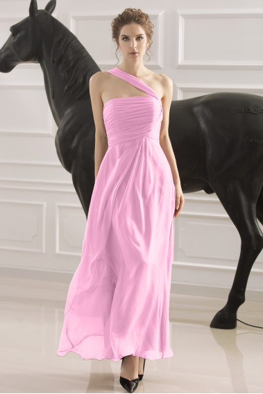 pink and green formal gown