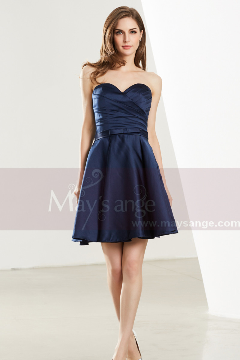blue strapless dress