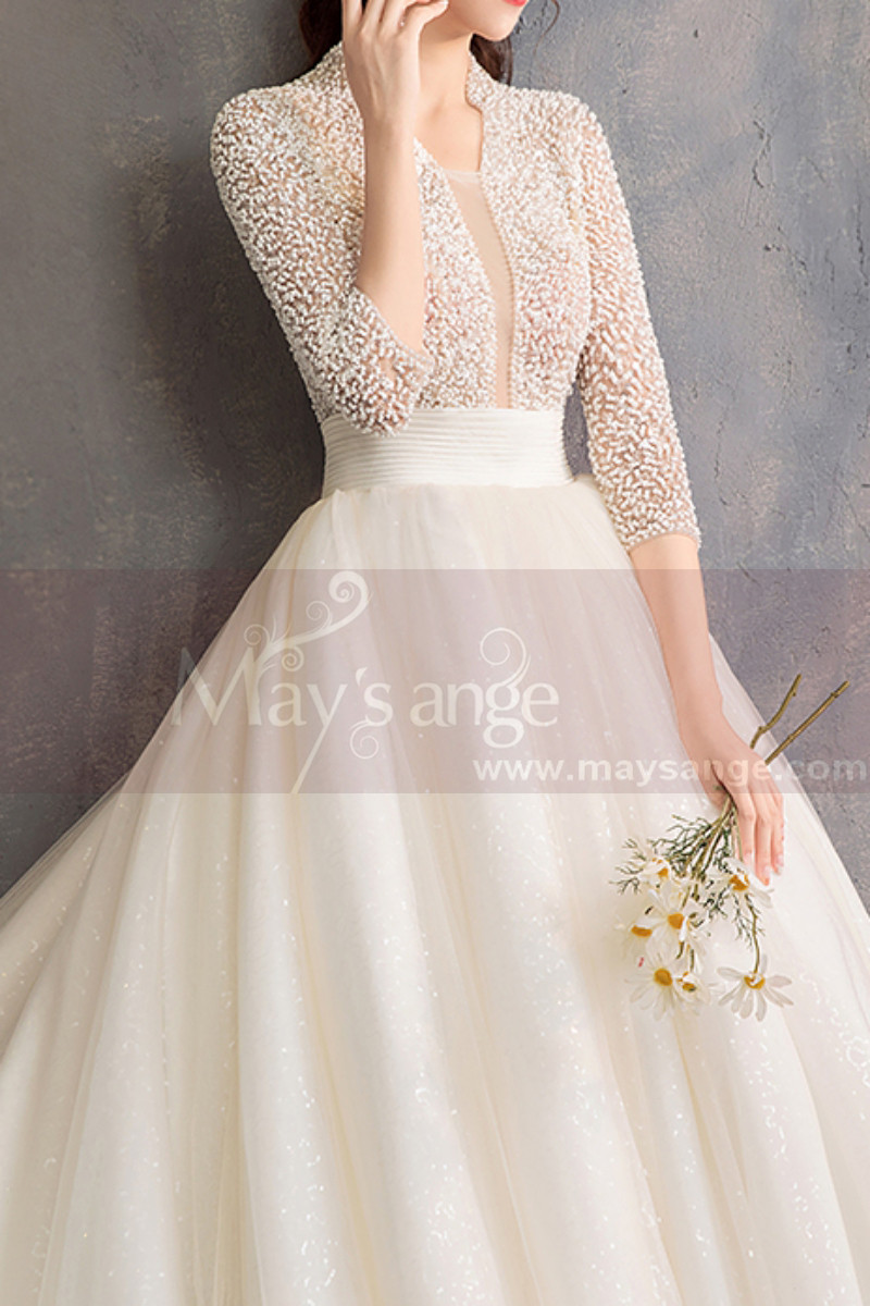 Robe Chic Pour Mariage Haut Façon Veste En Perles Grande ...