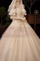 Luxury Off The Shoulder Champagne Wedding Dress Ball Gown - Ref M081 - 05