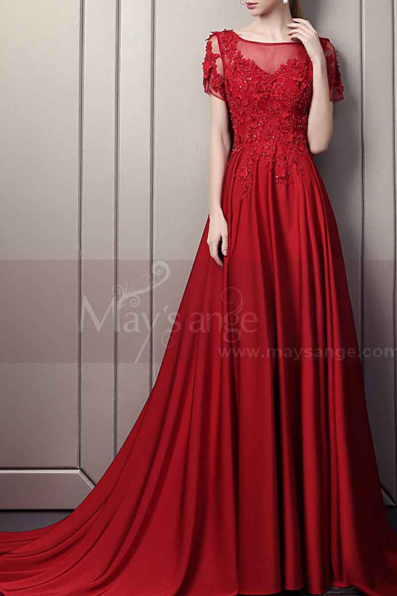 Elegant Long Gown Dress With Sleeves