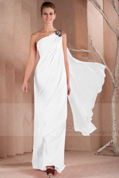 Long Chiffon White Indian Style Asymmetric Wedding Dresses - M1307 #1