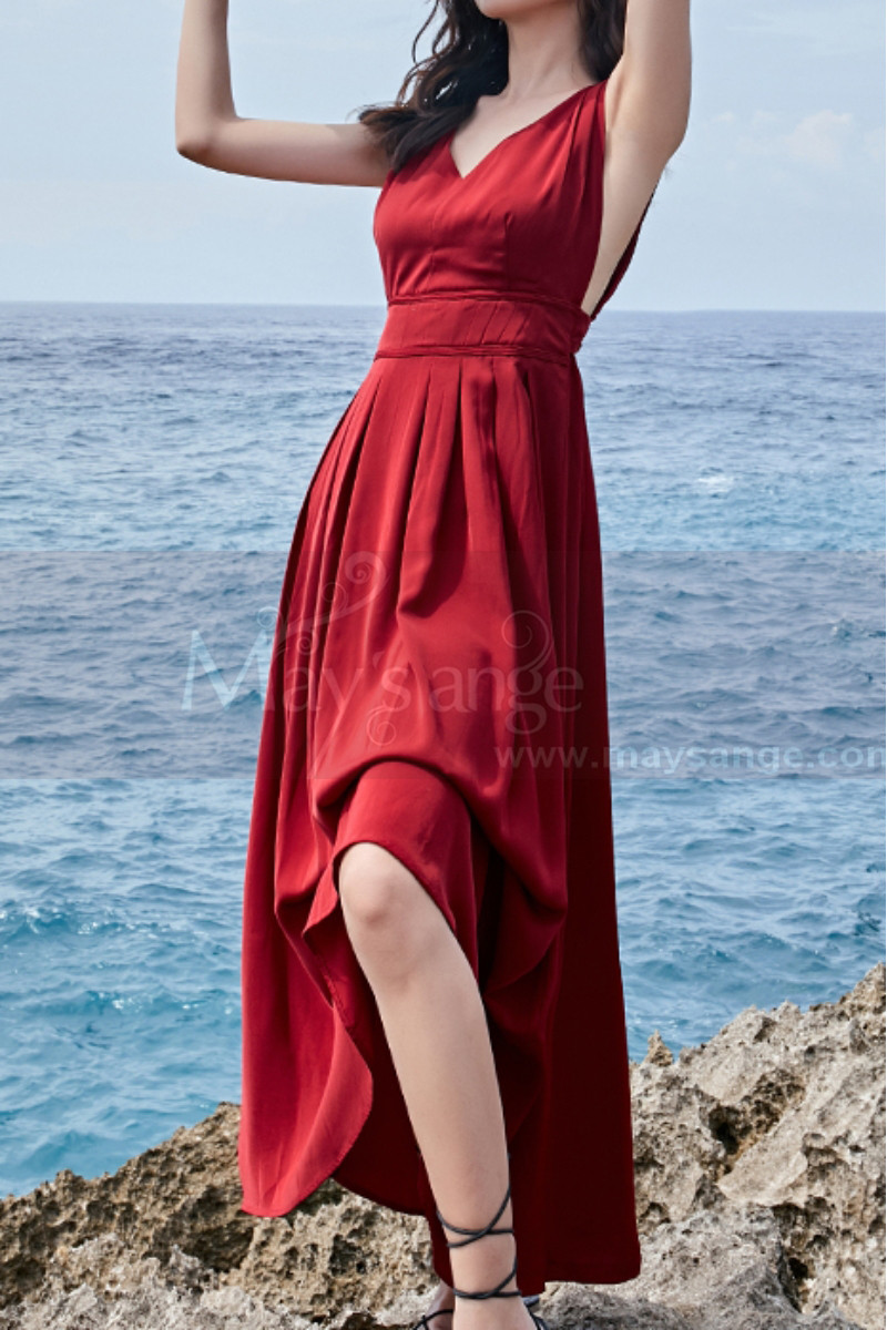 robe cocktail longue rouge