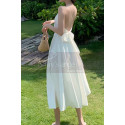 Beautiful Chiffon White Cocktail Dress With Sexy Crossed Back - Ref C2029 - 05