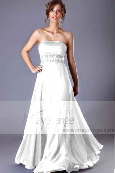Long Strapless Wedding Dresses With Pretty Rhinestone Belt - M1318 #1