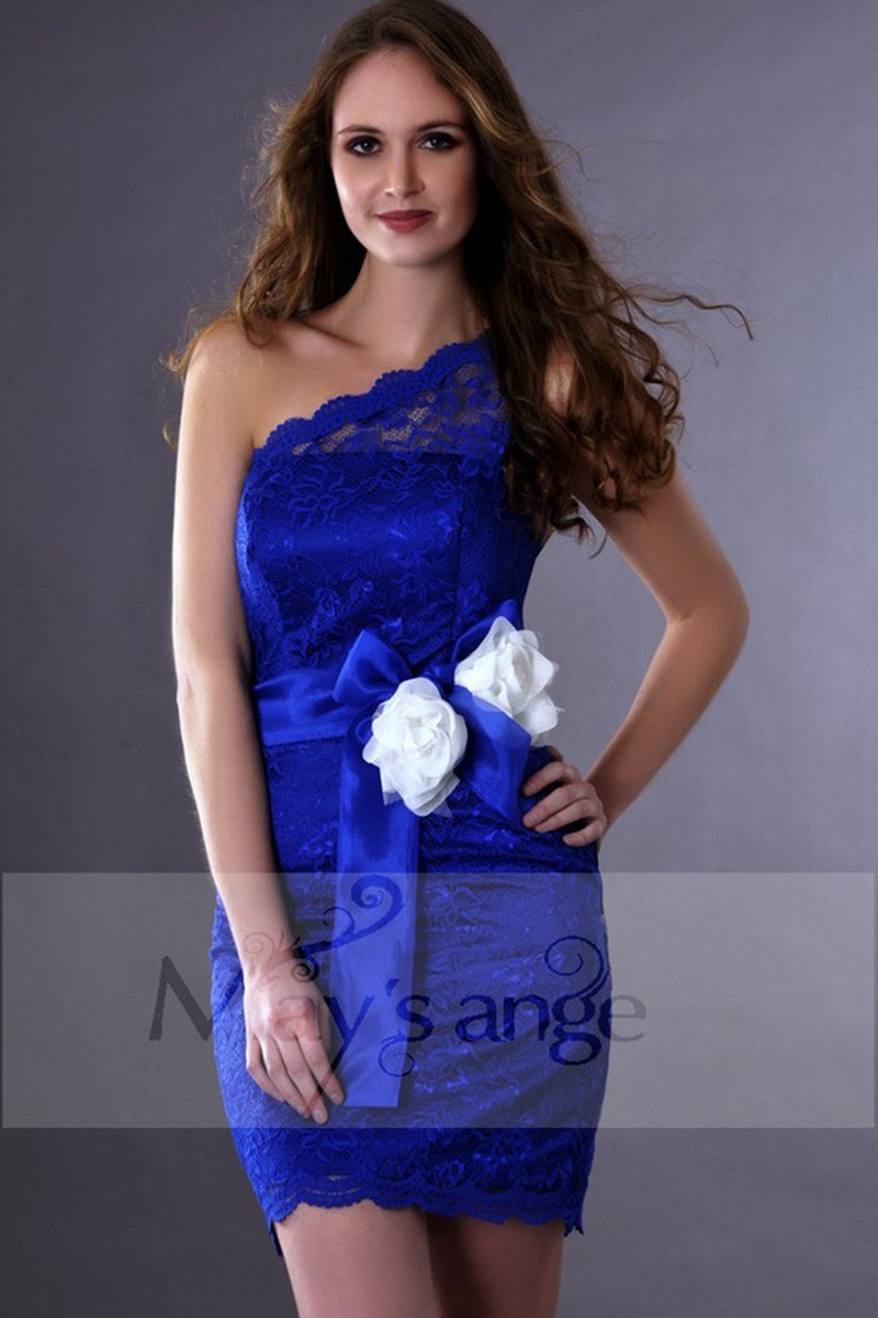 royal blue asymmetrical dress