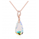 Collier ras de cou argent femme pierre blanc multicolore - Ref 21993 - 02