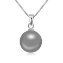 Pendentif femme boule gris collier femme argent 925 - Ref 23646 - 02