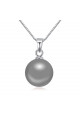 Pendentif femme boule gris collier femme argent 925 - Ref 23646 - 02