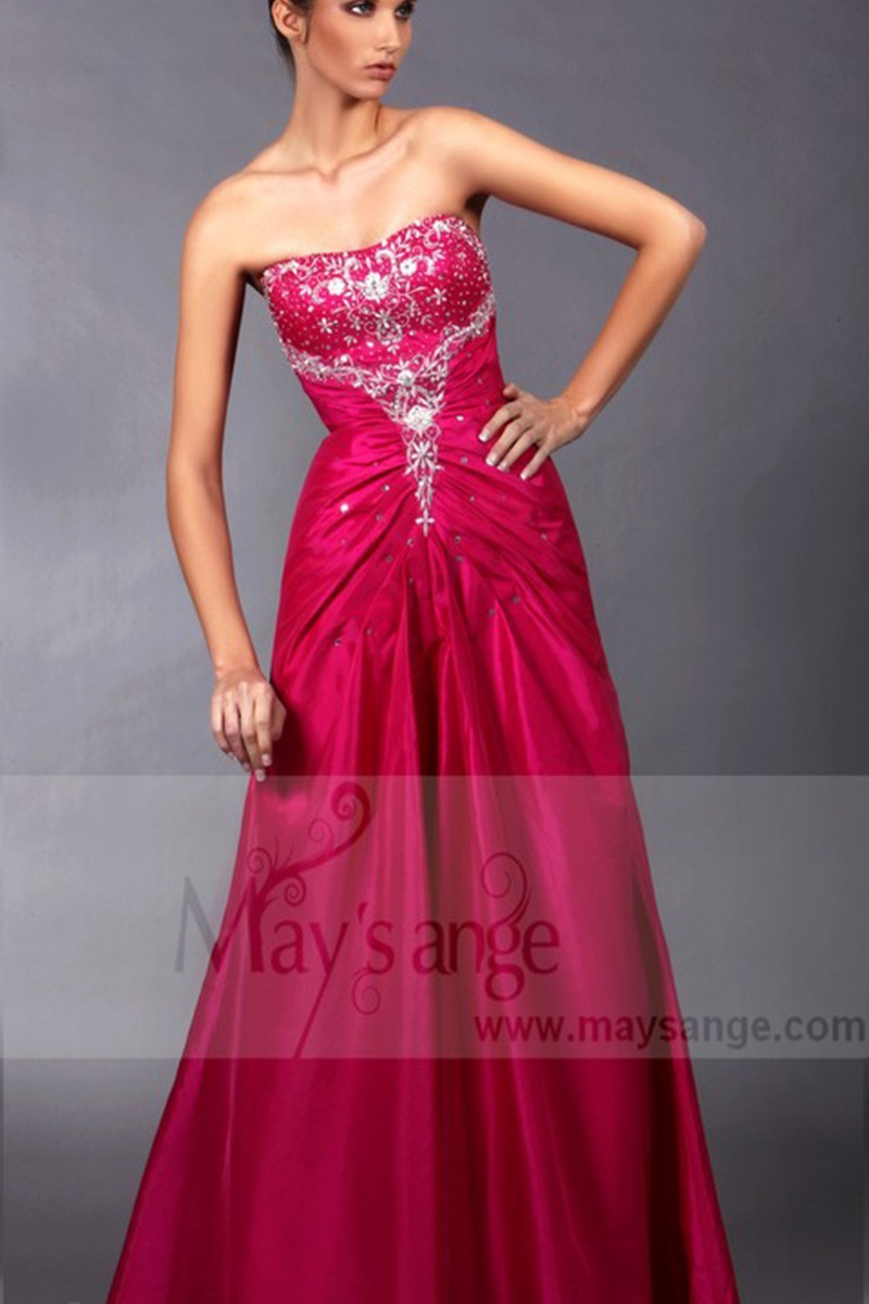 Long Formal Dress With Rhinestones And Beads