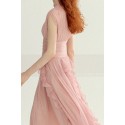 copy of Short Chiffon Pink Cocktail Dress Ruffle Neckline And Skirt - Ref C3025 - 03