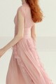 copy of Short Chiffon Pink Cocktail Dress Ruffle Neckline And Skirt - Ref C3025 - 03