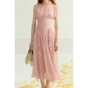 copy of Short Chiffon Pink Cocktail Dress Ruffle Neckline And Skirt - Ref C3025 - 04