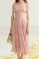 copy of Short Chiffon Pink Cocktail Dress Ruffle Neckline And Skirt - Ref C3025 - 04