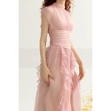 copy of Short Chiffon Pink Cocktail Dress Ruffle Neckline And Skirt - Ref C3025 - 05