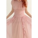 copy of Short Chiffon Pink Cocktail Dress Ruffle Neckline And Skirt - Ref C3025 - 06