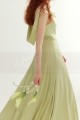 Robe cocktail long vert sauge glamour - Ref C3026 - 03