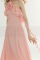 copy of Short Chiffon Pink Cocktail Dress Ruffle Neckline And Skirt - Ref C3027 - 02