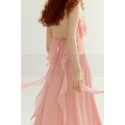 copy of Short Chiffon Pink Cocktail Dress Ruffle Neckline And Skirt - Ref C3027 - 03