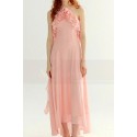 copy of Short Chiffon Pink Cocktail Dress Ruffle Neckline And Skirt - Ref C3027 - 04