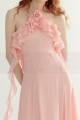 copy of Short Chiffon Pink Cocktail Dress Ruffle Neckline And Skirt - Ref C3027 - 05