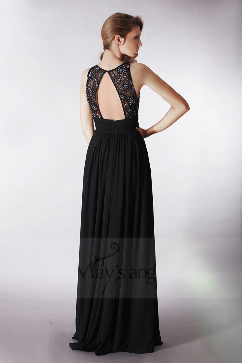 Robe De Soirée Noire Dos Nu Nougatine Ref L191 Robes De Gala 