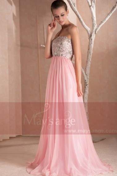 Long Sleeveless Pink Prom Dress - L250 #1