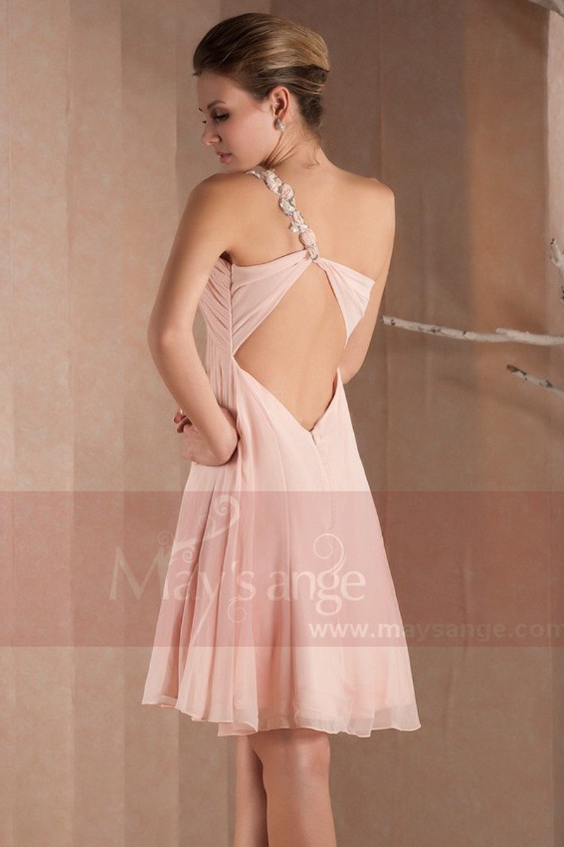 pink open back dress