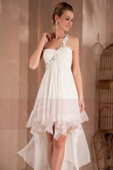White Summer Dress Asymmetric Style - L310 #1