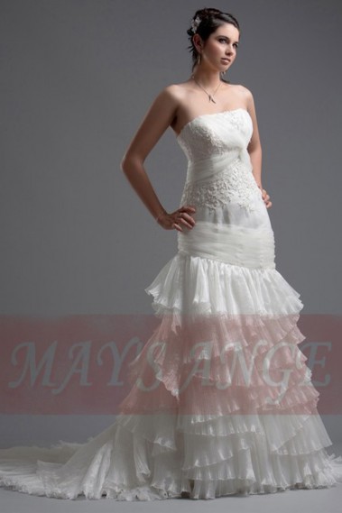 Lace wedding dress Sao Polo with long train - M010 #1