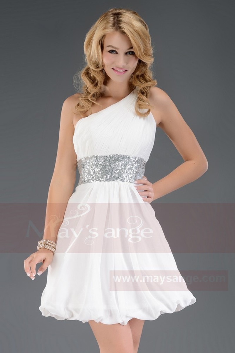 white and silver formal dress