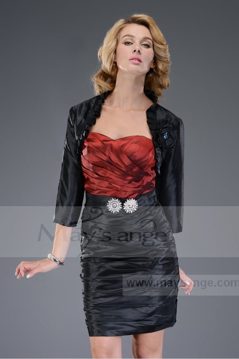 black cocktail dress with jacket