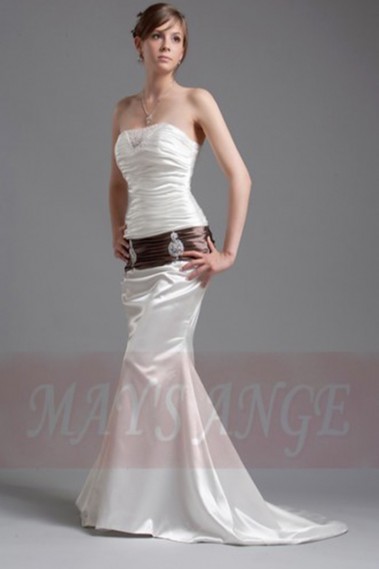 Cheap wedding dress Mermaid with brown belt - M018 #1