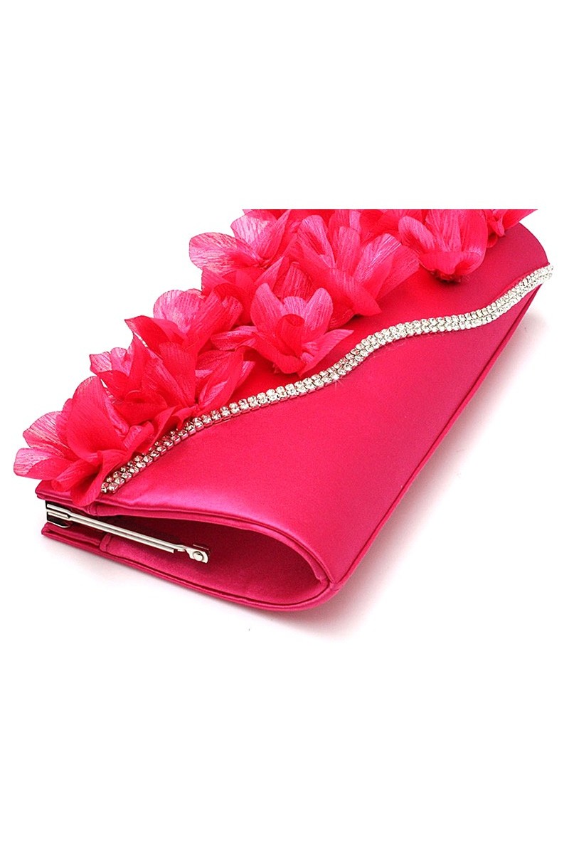 Trendy fashion fuchsia pink clutch bag