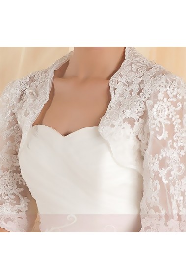 Wedding white lace bolero 3/4 sleeve