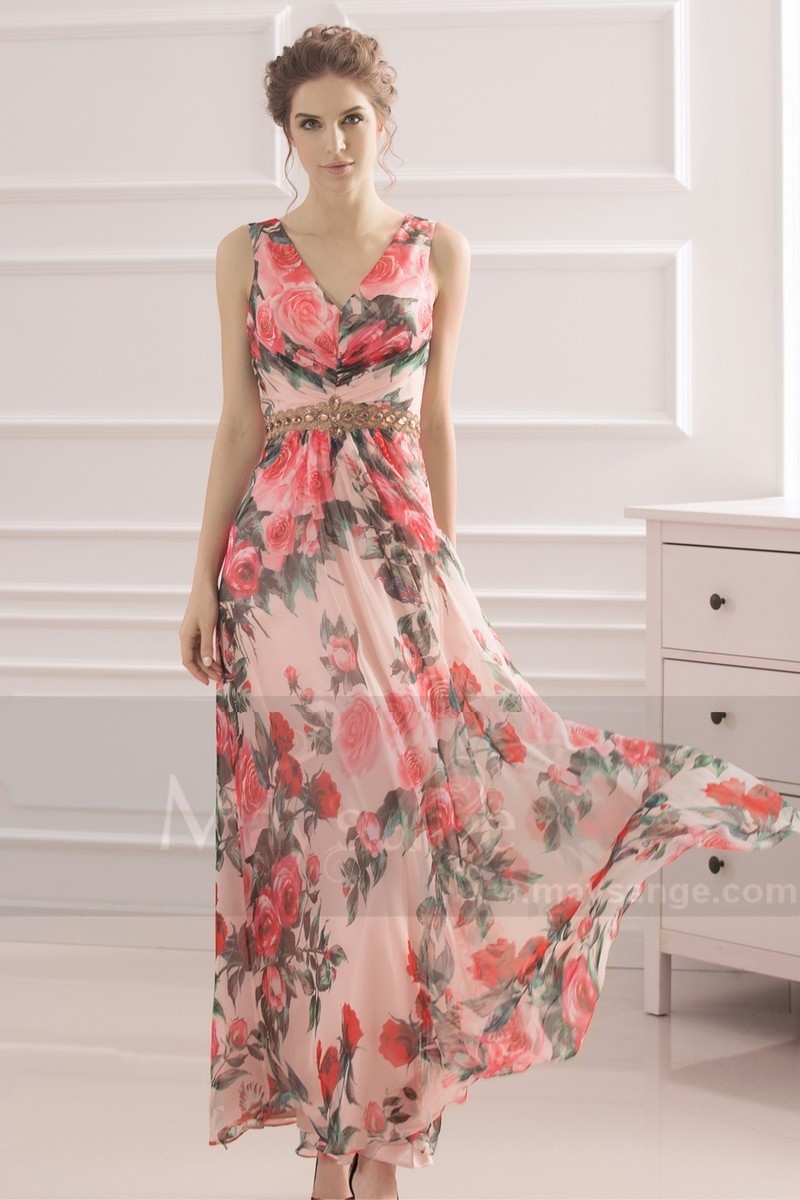 floral long evening dresses