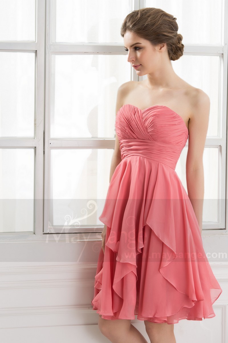 Strapless pink pastel evening dress C560