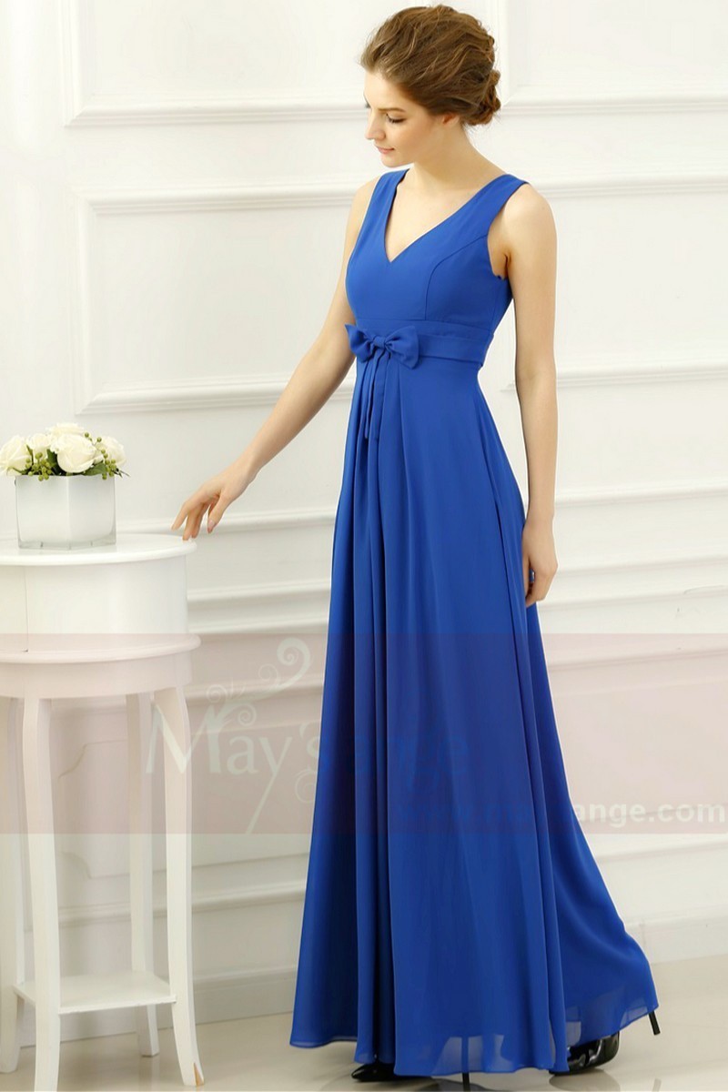 robe de soirée longue bleu roi pour témoin de mariage - Ref L762 - Robes  demoiselle d'honneur