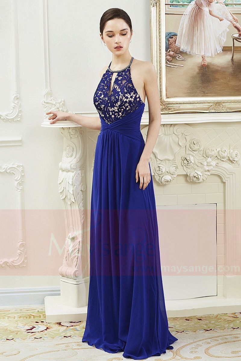 Robe De Soirée Bleu Roi - Ref L802 - Robes De Soirée