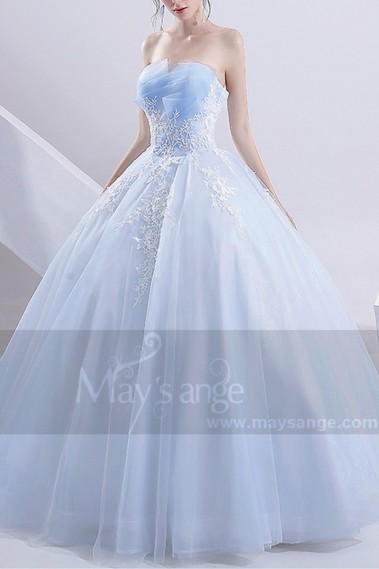 Turquoise Princess Bridal Dress With Ruffle Bodice - M382 #1