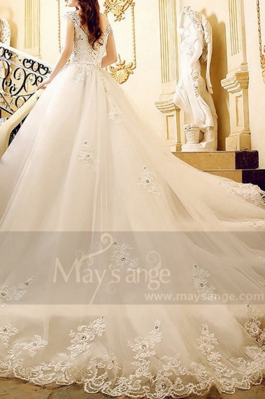 Gorgeous Organza Wedding Dress With Strap - M379 #1