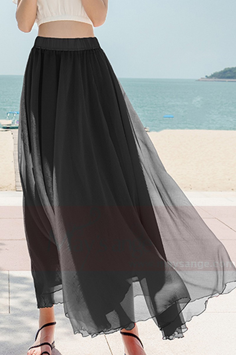 jupe noire longue femme