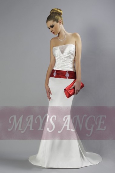 Online wedding dresses Brooke white satin - M035 #1