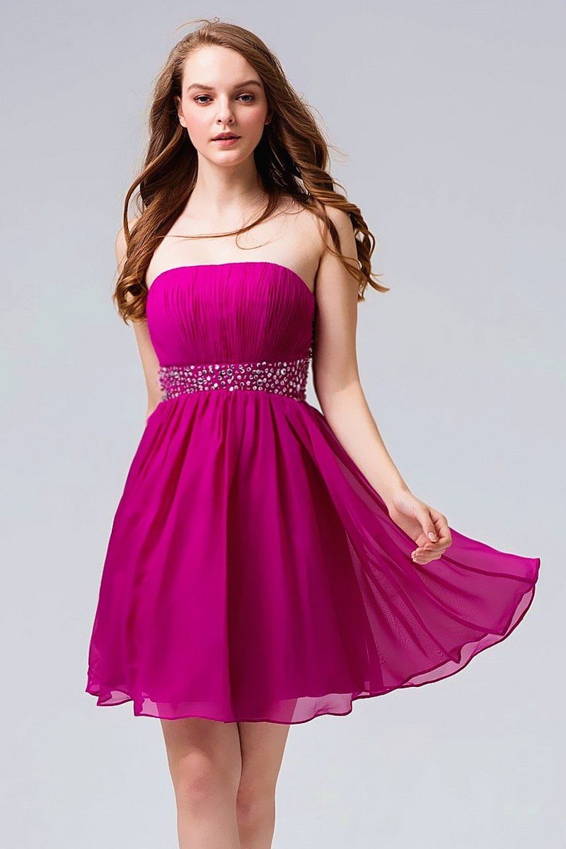 Open-Back Fuchsia Cocktail Dress With 