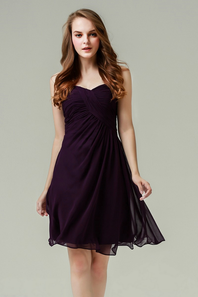 Ruched-Bodice Short Party Dress